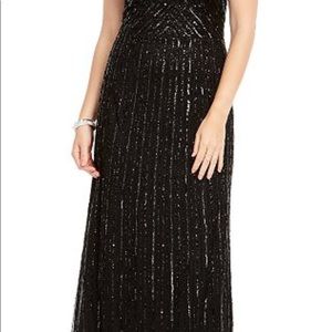 Adrianna Papell Women's Halter Beaded Gown